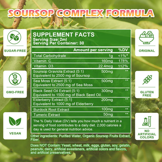 Kidney Detox-Soursop Graviola Extract Drops. Gluten-Free.