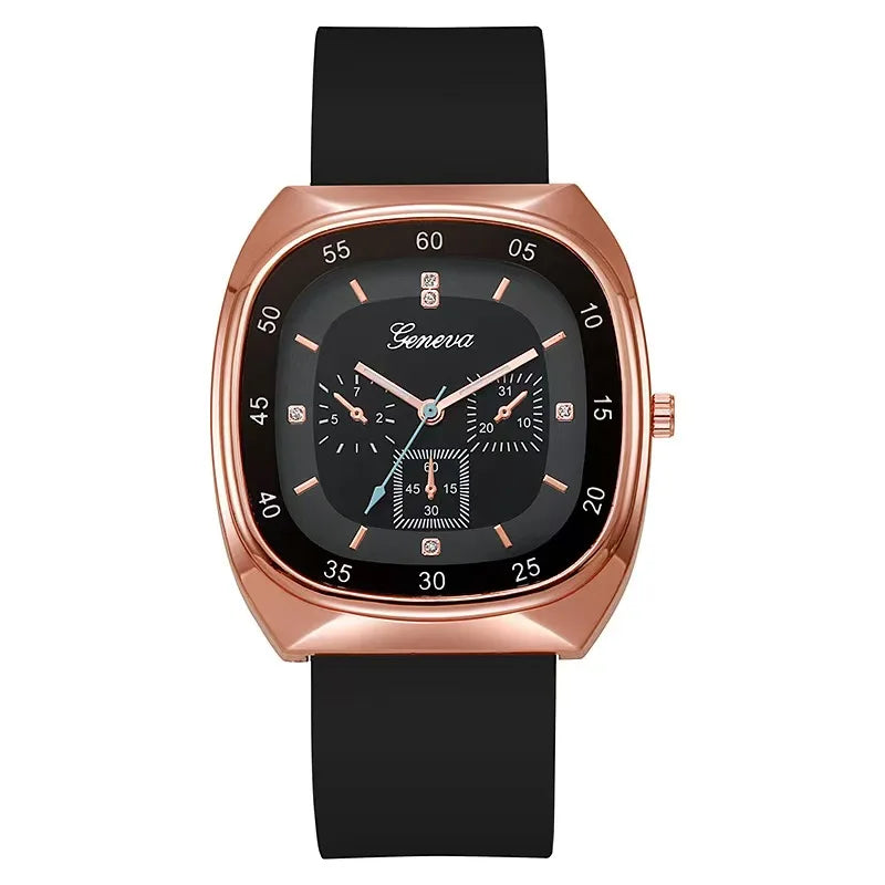 Luxury Women Quartz Watch with Silica Gel Strap. - BLAKESTORE-NG
