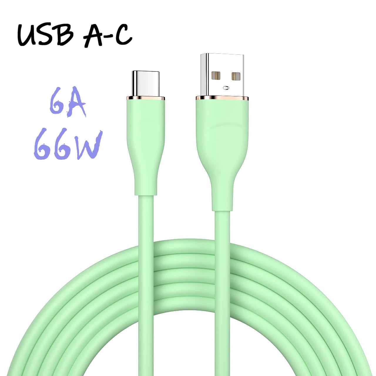 Liquid Silicon USB-Type C To C Fast Charging Cable 66W.