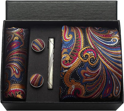 100% Silk Necktie Paisley Floral Mens Tie.