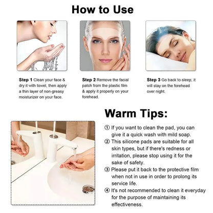 Reusable Silicone Wrinkle Removal Sticker. Forehead Neck Eye Wrinkle Removal Stickers. Anti Aging and Face Lifting Patches. - BLAKESTORE-NG