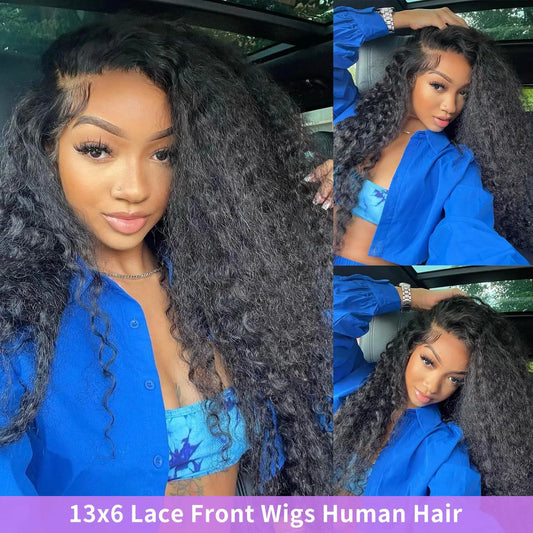 Black 13x6 Hd 30 Inch Deep Curly Water Wave Human Hair - BLAKESTORE-NG