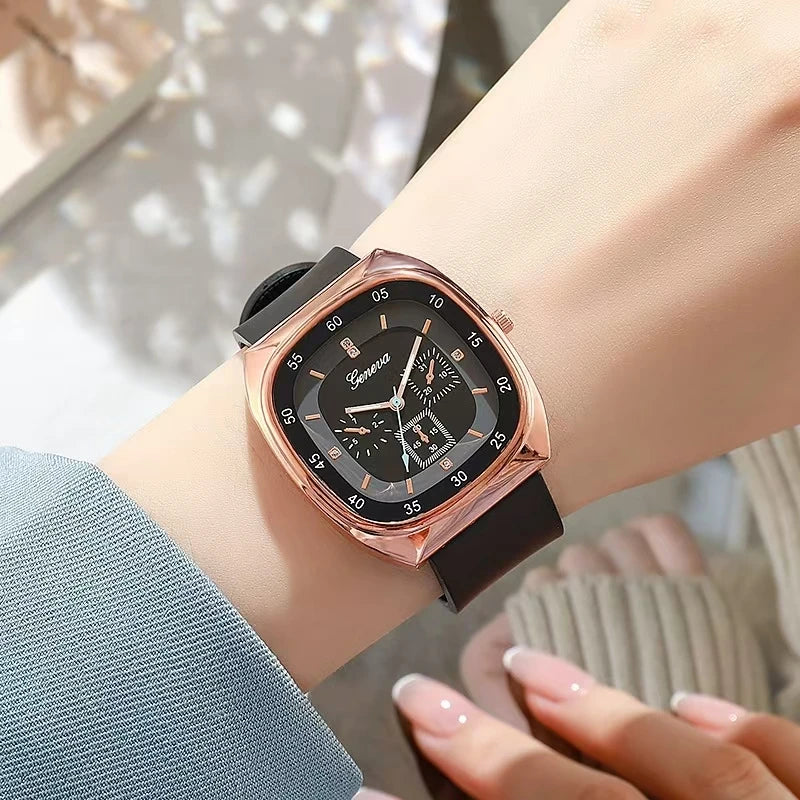 Luxury Women Quartz Watch with Silica Gel Strap. - BLAKESTORE-NG