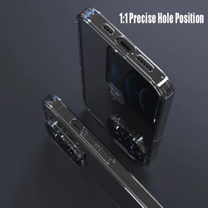 Luxury Silicone Transparent Tempered Shockproof Bumper Case.