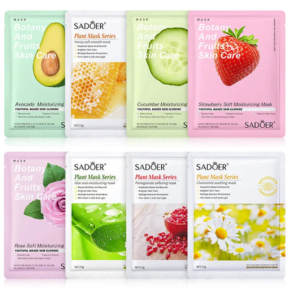 8pcs Natural Plant Beauty Skincare Facial Masks.
