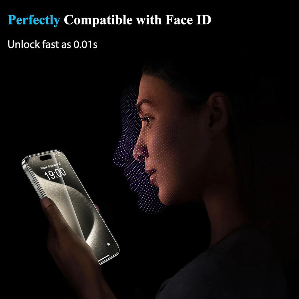 4Pcs Tempered Glass For iPhone 16 15 14 13 12 11 Pro Max