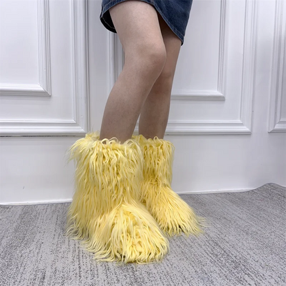 Fur Snow Boots for Winter.