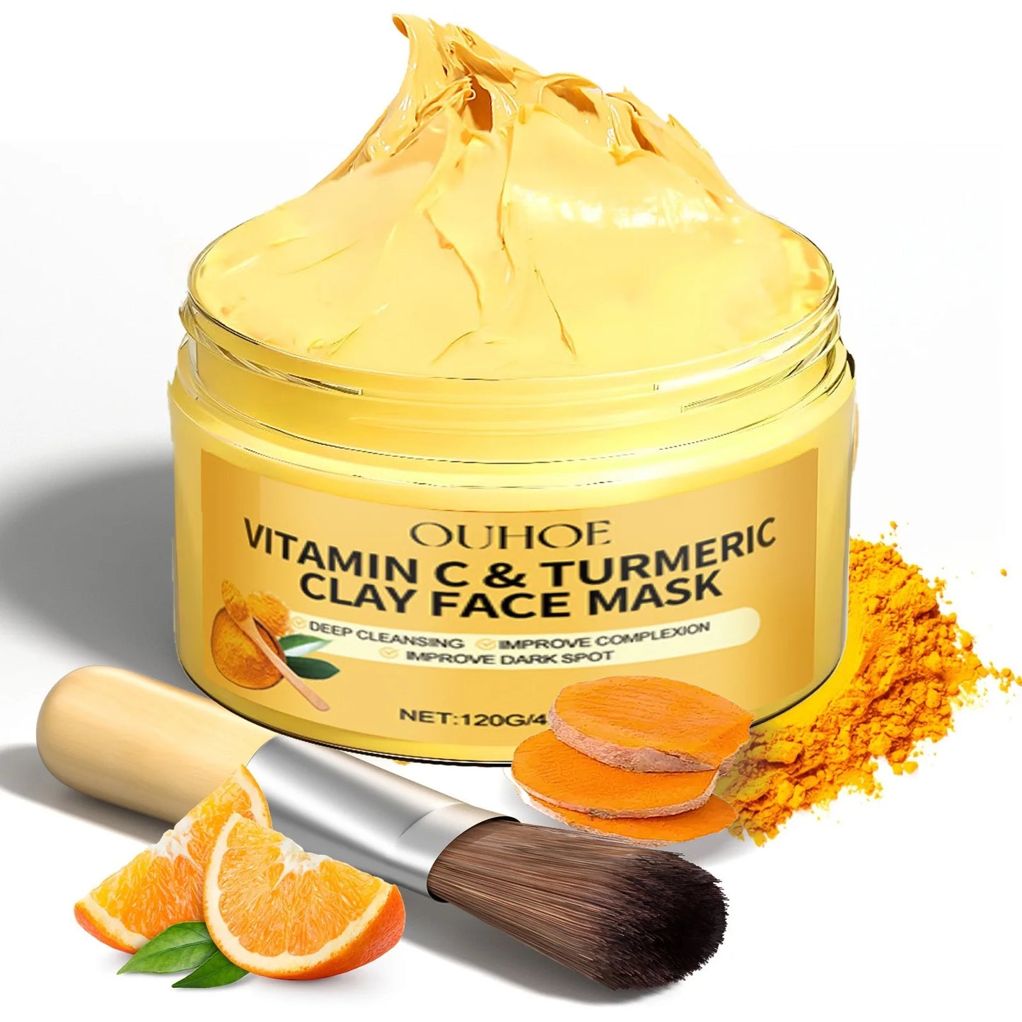 Turmeric VitaminC Clay Deep Cleansing Facial Mask.