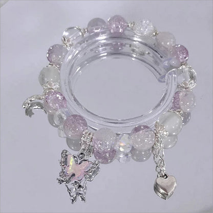 Fantasy Blue Crystal Beads Elastic Rope Bracelet. - BLAKESTORE-NG