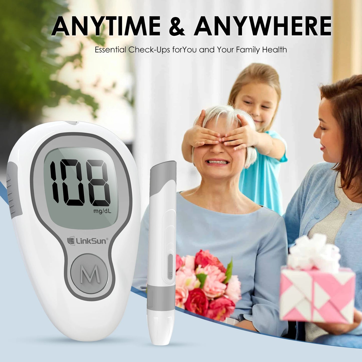 Blood Sugar Monitor. Glucose Meter G-425-3 Glucosemeter Kit