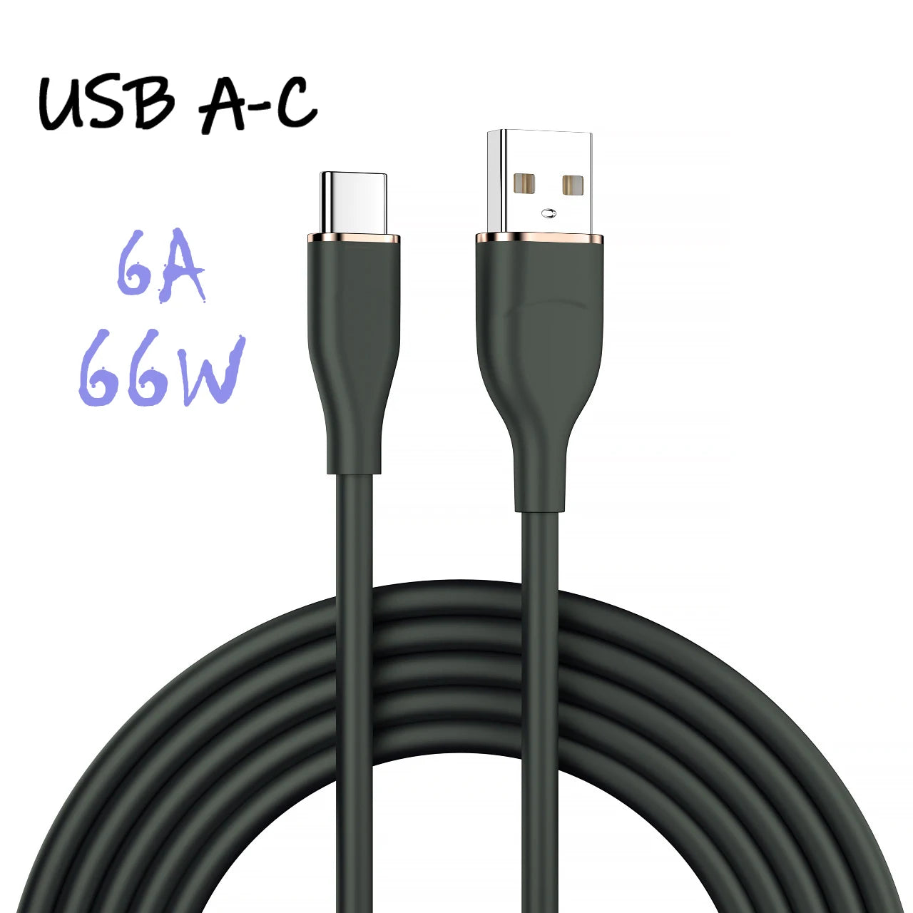 Liquid Silicon USB-Type C To C Fast Charging Cable 66W.
