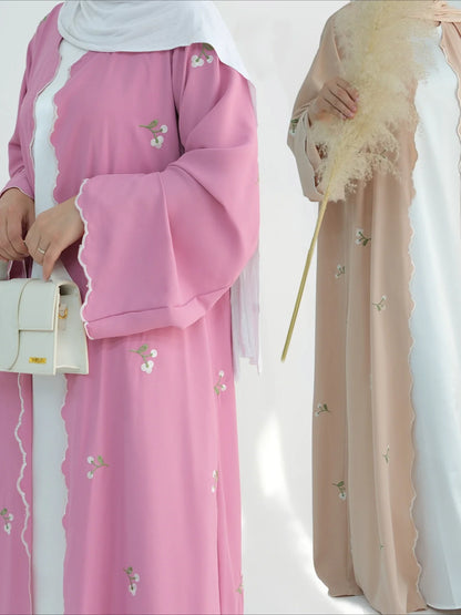 Muslim Women Abaya Embroidery Cardigan.