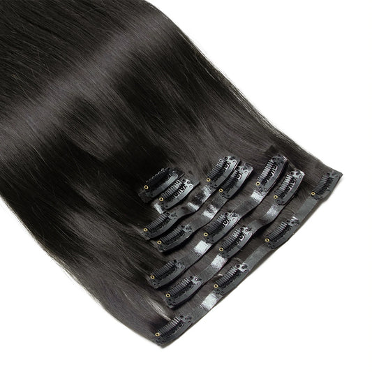 Human Hair Invisible PU Weft Clip.