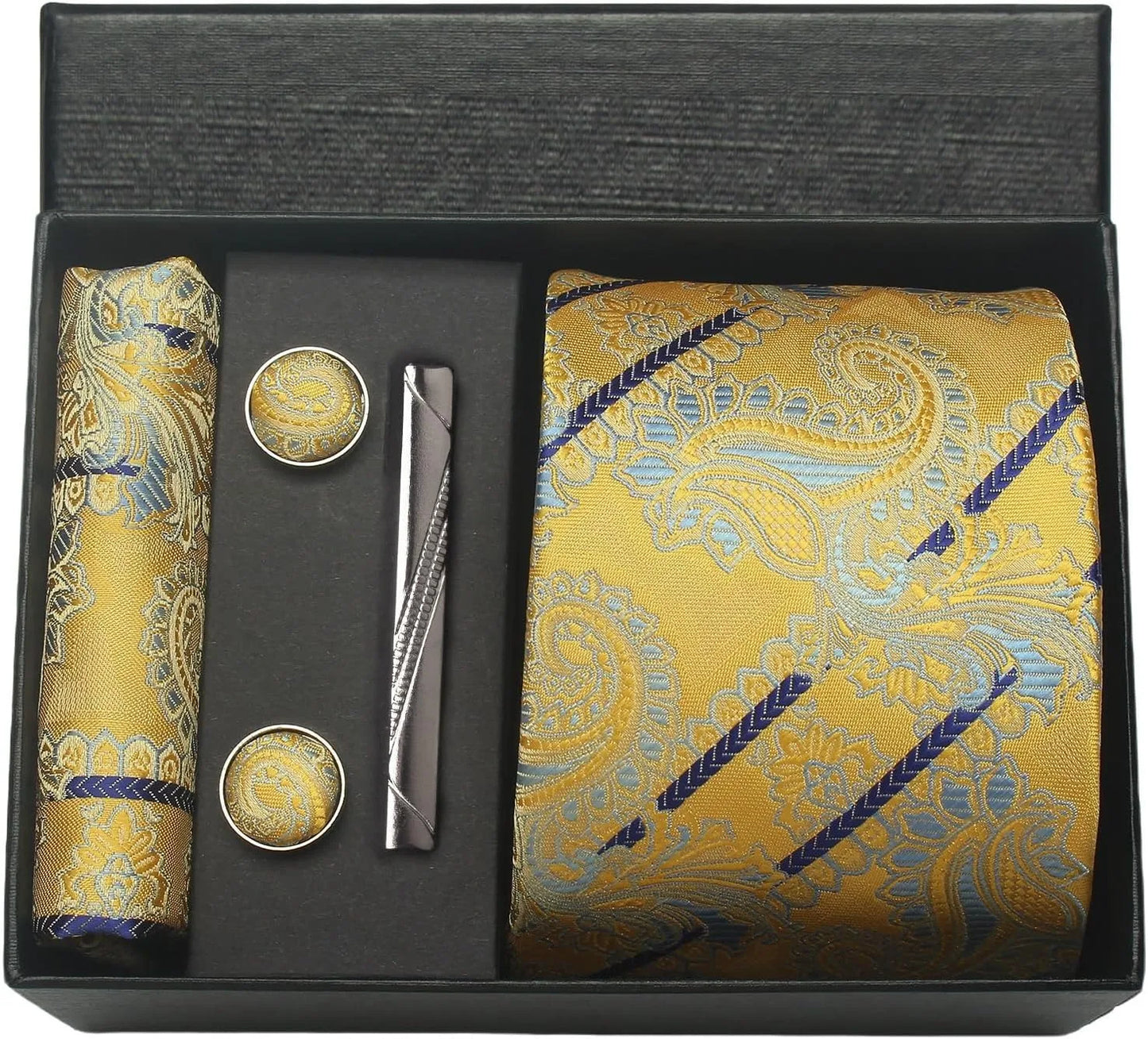 100% Silk Necktie Paisley Floral Mens Tie.