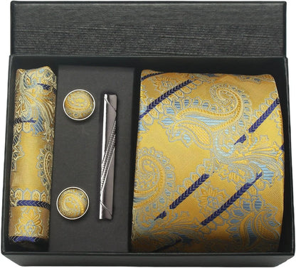 100% Silk Necktie Paisley Floral Mens Tie.