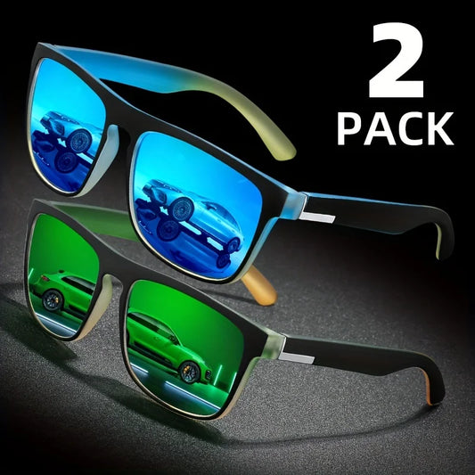 2pcs Square Polarized Sunglasses.
