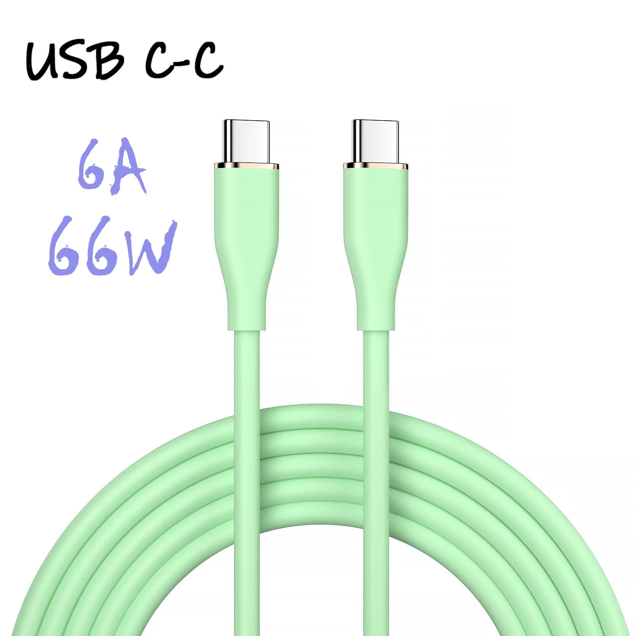 Liquid Silicon USB-Type C To C Fast Charging Cable 66W.