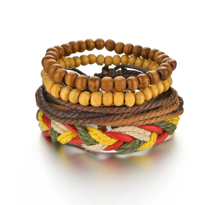 Multilayer Black Leather Jewelry Charm. Bracelets & Bangles for Men. - BLAKESTORE-NG