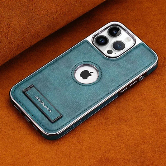 Bumper Leather Folding Kickstand Phone Case.