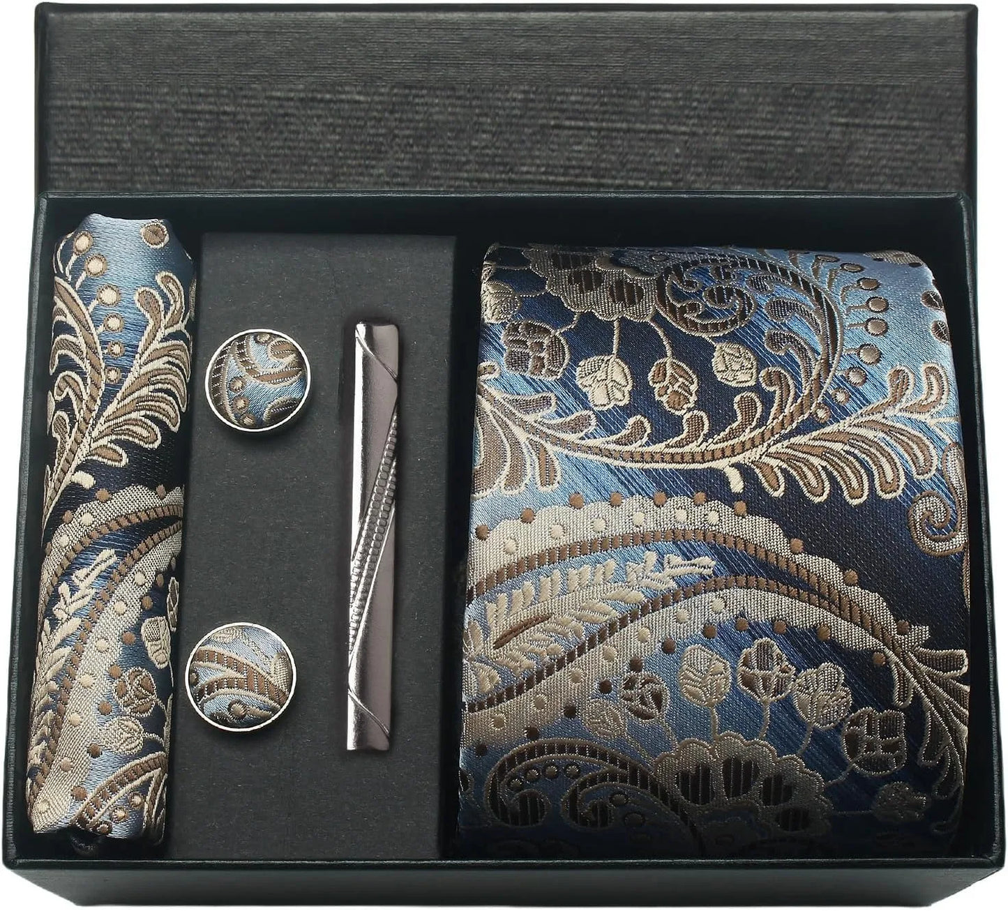 100% Silk Necktie Paisley Floral Mens Tie.