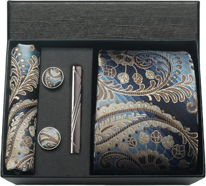 100% Silk Necktie Paisley Floral Mens Tie.