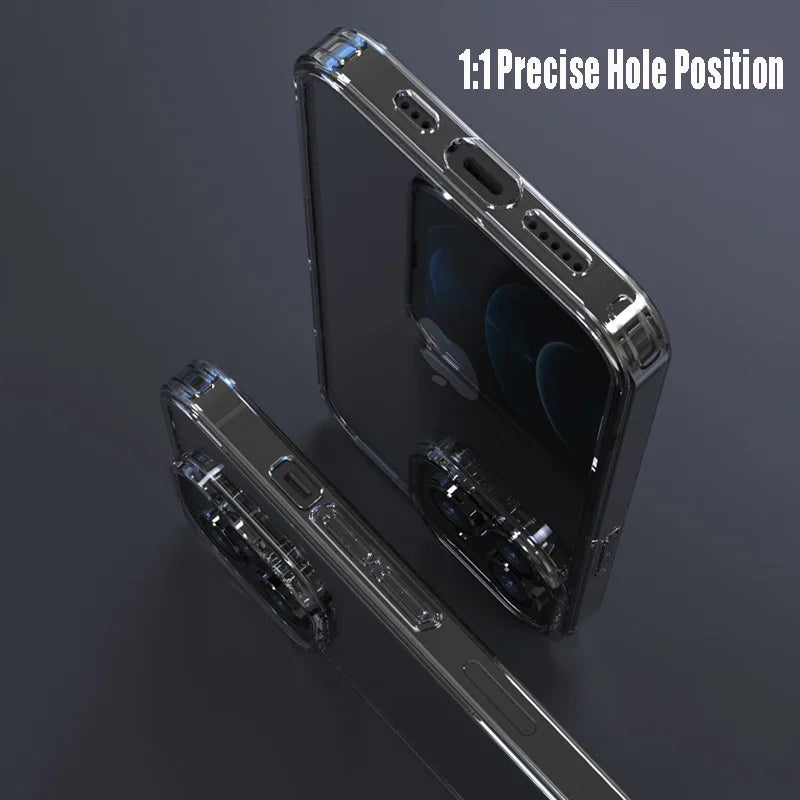 Luxury Tempered Glass Clear Case For iPhone.