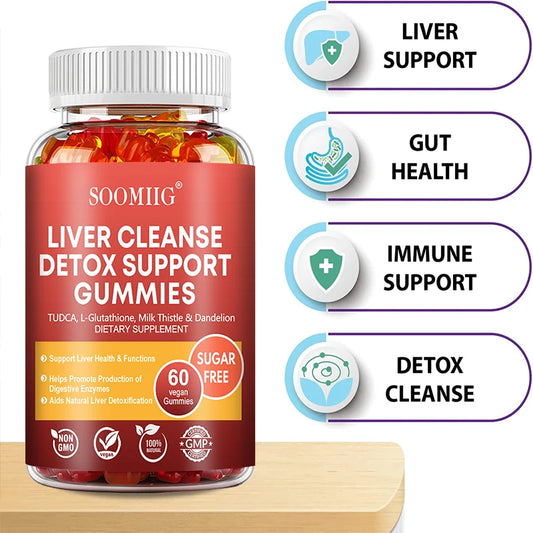 Liver Cleanse Detox Gummies + Liver Nutrients with Milk Thistle Extract.