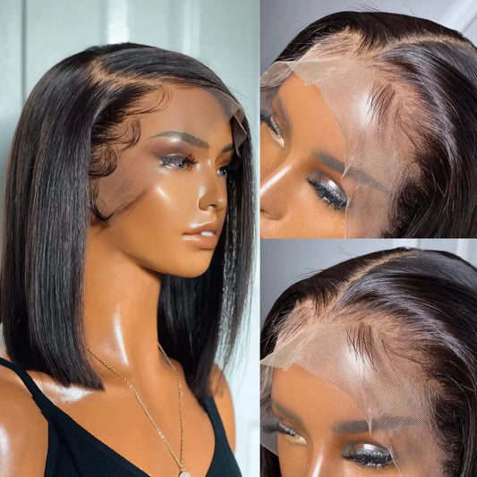 12Inch Bob Wig Human Hair Pre Plucked - BLAKESTORE-NG