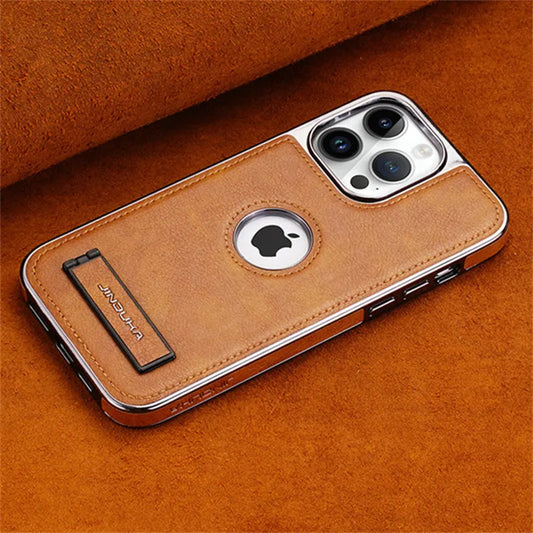 Bumper Leather Folding Kickstand Phone Case.