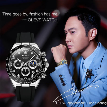 Luxury Men Chronograph Sport Wristwatch.