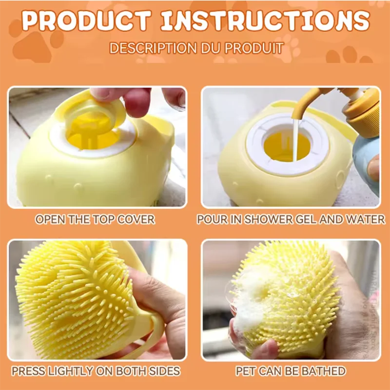 Bath Massage Brush for Dog and Cat.