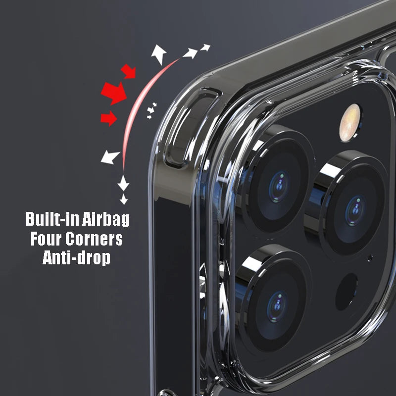 Luxury Silicone Transparent Tempered Shockproof Bumper Case.