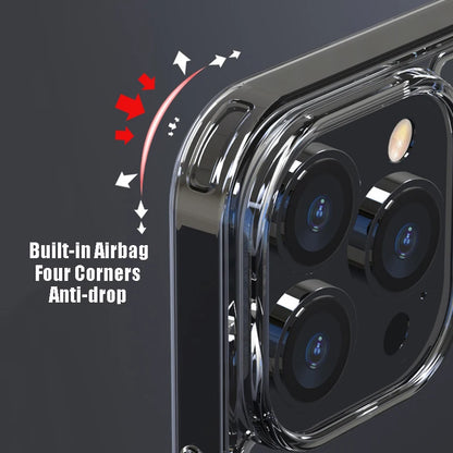 Luxury Silicone Transparent Tempered Shockproof Bumper Case.