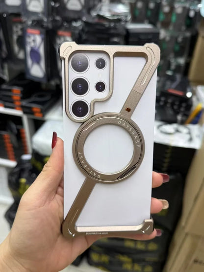 Samsung Z Fold 6 5 Z Shape Titanium Metal Phone Case.