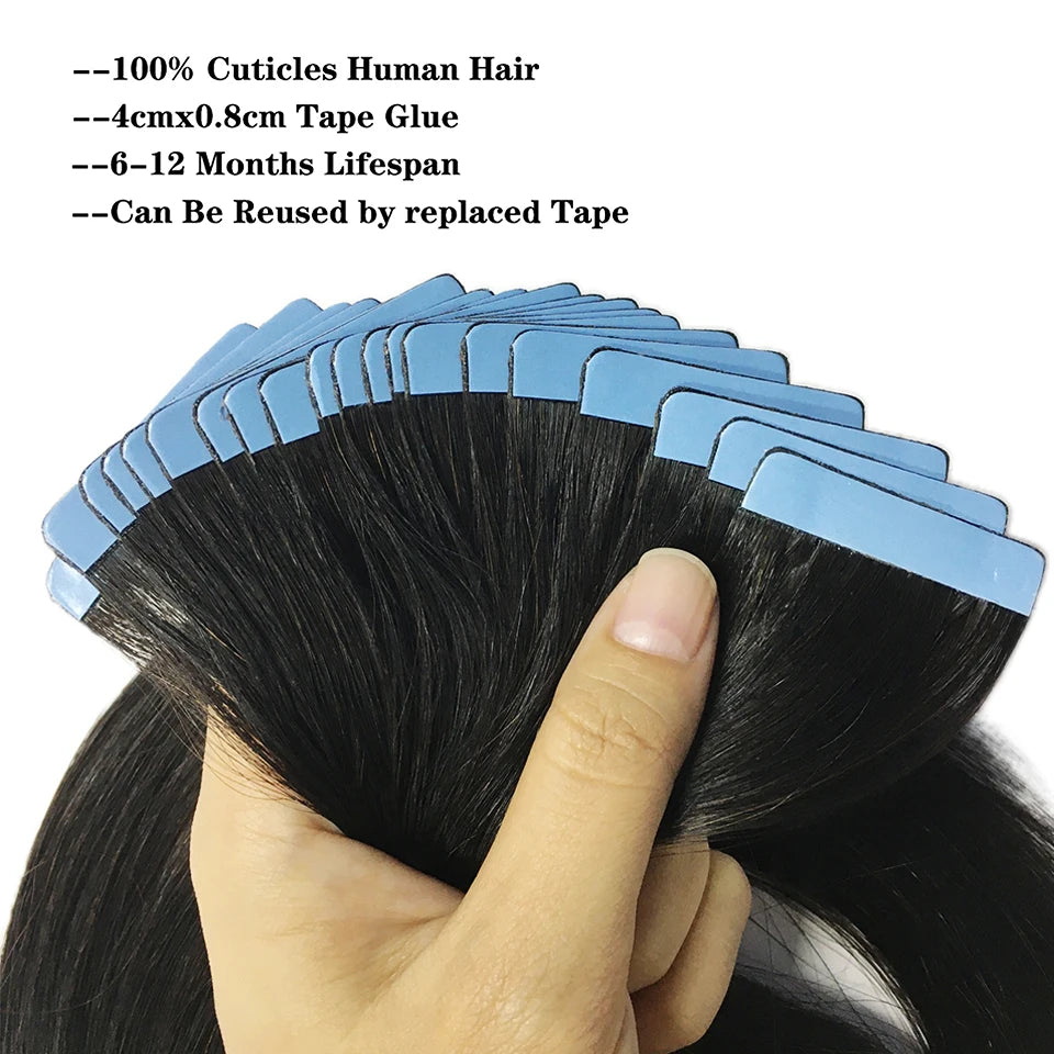 Tape In Brazilian Human Hair.