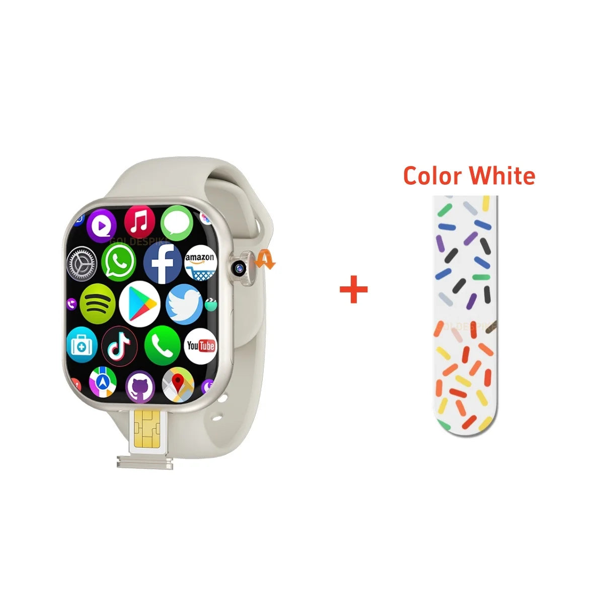 Golden Spike Amoled Smart Watch With Rotary Camera. - BLAKESTORE-NG