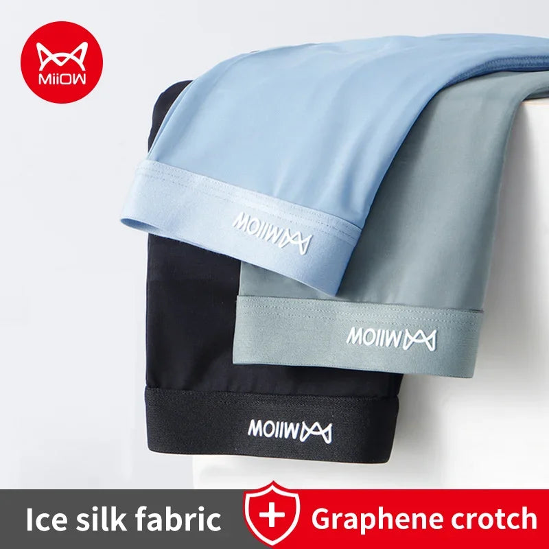 3Pcs Thin Ice Silk Men Boxershorts.