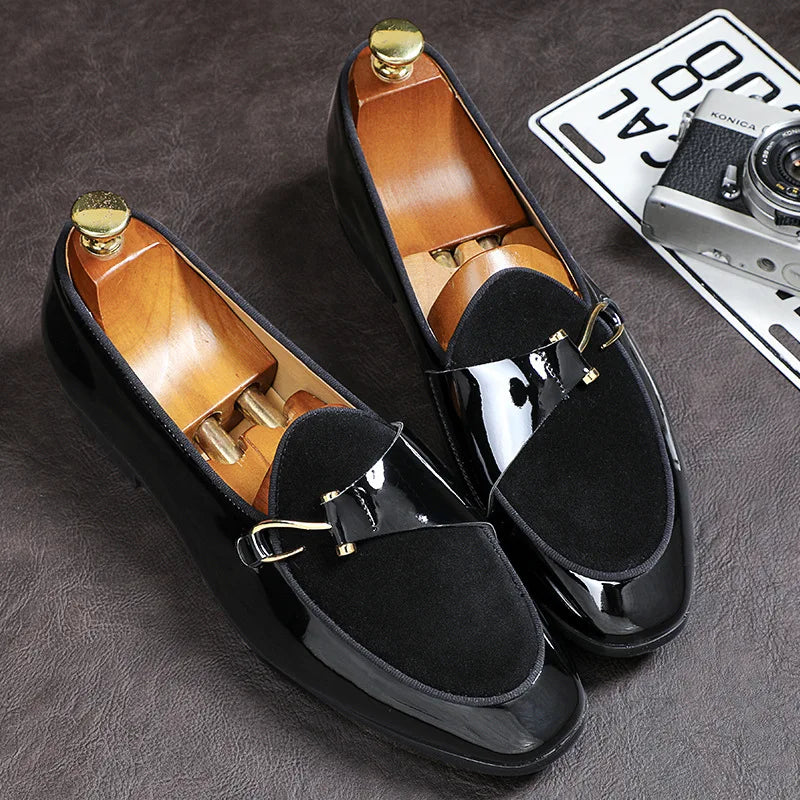 Men's Casual Leather Buckle Shoe. Wedding Shoe for Men
