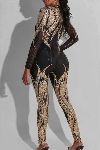 See through Sequin Jumpsuit.