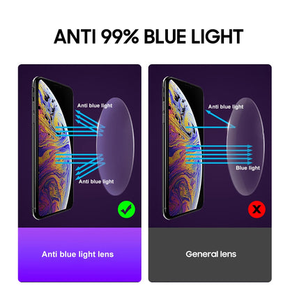 Retro Stripe Yellow Anti Blue Light Glasses For Women