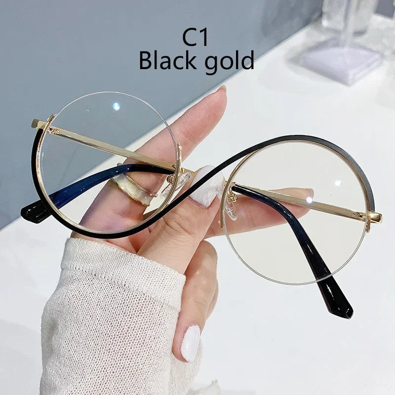 Semi-Rimless S Shape Glasses .