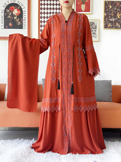 Luxury Design Open Abaya Muslim Women Dress.