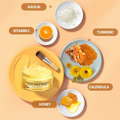 Turmeric VitaminC Clay Deep Cleansing Facial Mask.