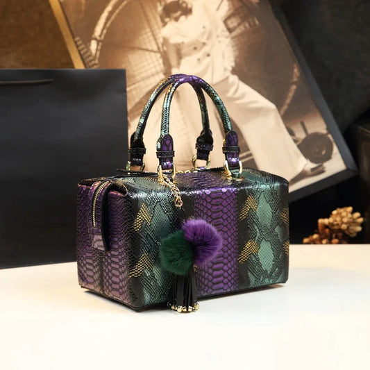 New Fashion Serpentine Women Handbags. European Design Leather Box/Shoulder Bags Female Girl Brand Luxury Crossbody Bag - BLAKESTORE-NG