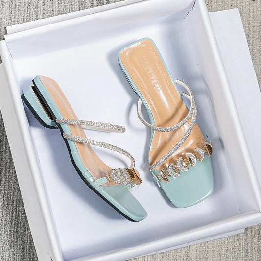 Summer Rivet Low Heel Women's Sandals.