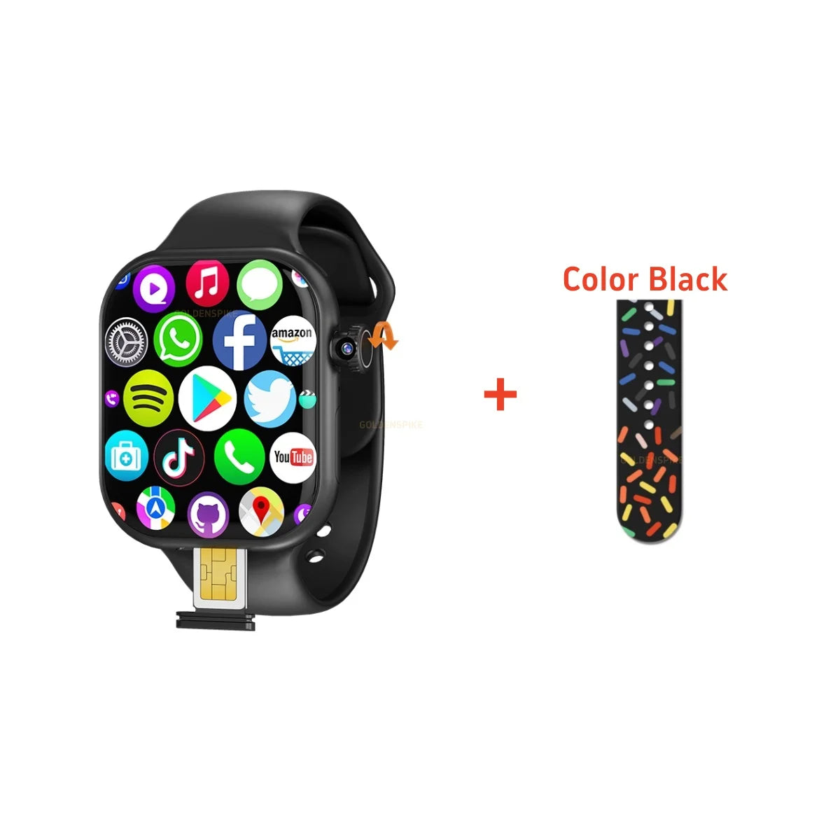 Golden Spike Amoled Smart Watch With Rotary Camera. - BLAKESTORE-NG