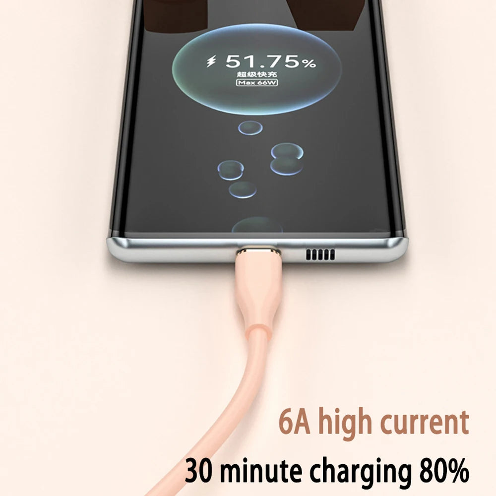 Liquid Silicon USB-Type C To C Fast Charging Cable 66W.