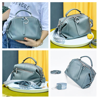 Zency Genuine Leather Cowhide Cross Body Bags.
