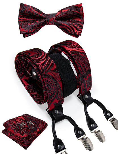 Men’s fashion braces bow tie formal accessory kit