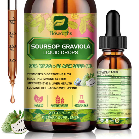 Kidney Detox-Soursop Graviola Extract Drops. Gluten-Free.